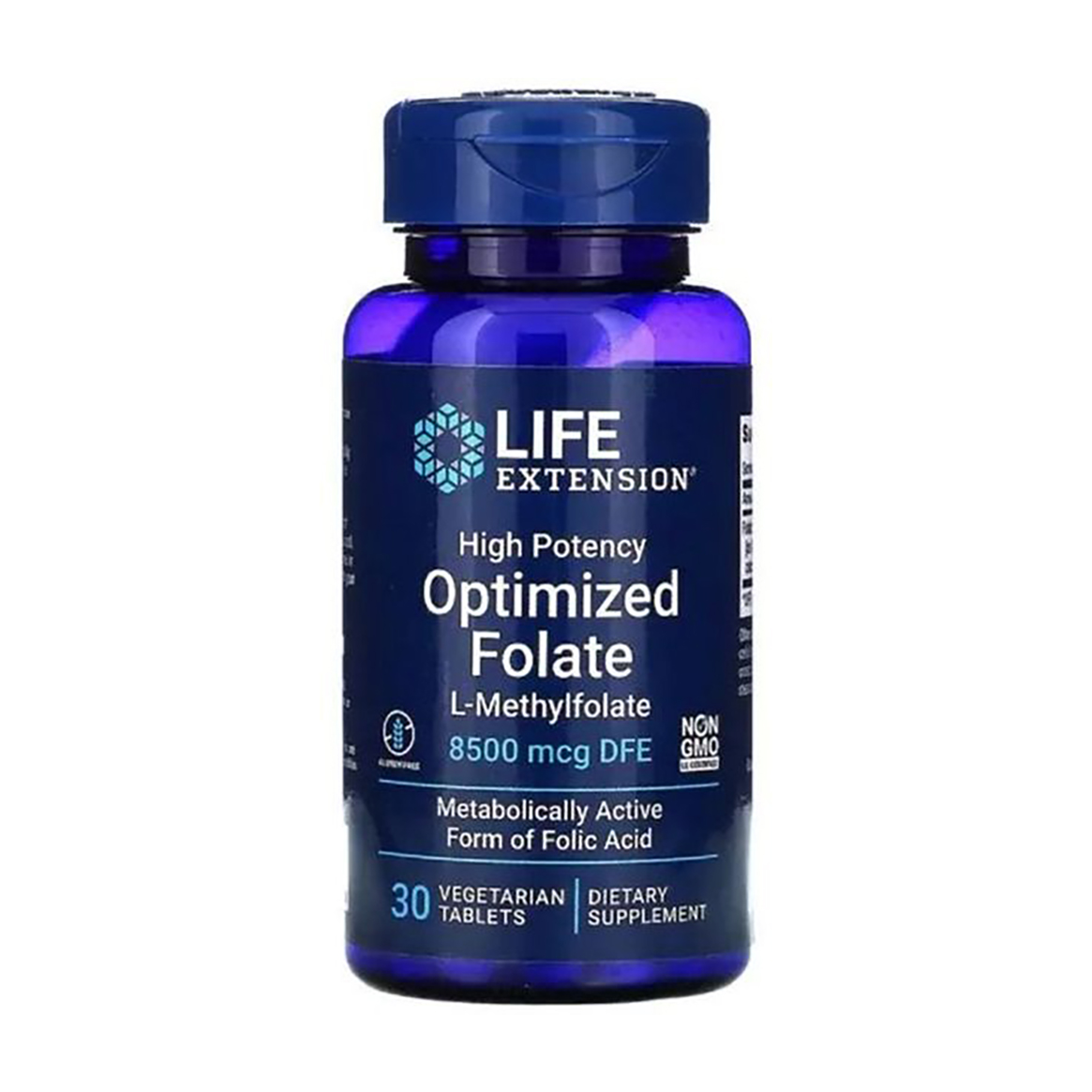 Високоактивний оптимізований фолат Life Extension High Potency Optimized Folate 8500 мкг, 30 капсул
